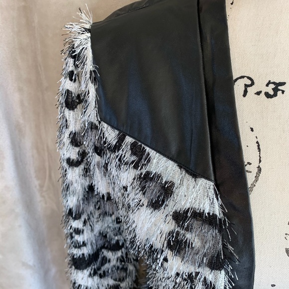 Animal Print Jacket Faux Leather Trim Fashion M - Picture 4 of 16